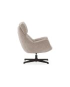 Fauteuil Belmonte en tissu avec piètement pivotant en métal crème - 73 x 81 x 89 cm