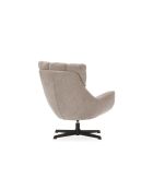 Fauteuil Belmonte en tissu avec piètement pivotant en métal crème - 73 x 81 x 89 cm
