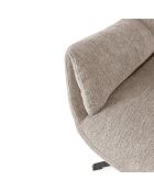 Fauteuil Belmonte en tissu avec piètement pivotant en métal crème - 73 x 81 x 89 cm