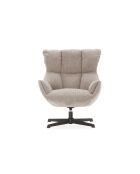 Fauteuil Belmonte en tissu avec piètement pivotant en métal crème - 73 x 81 x 89 cm