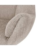 Fauteuil Belmonte en tissu avec piètement pivotant en métal crème - 73 x 81 x 89 cm