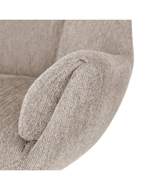 Fauteuil Belmonte en tissu avec piètement pivotant en métal crème - 73 x 81 x 89 cm