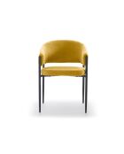 Ensemble de 2 chaises de salle à manger en tissu Recanati jaune/anthracite - 54 x 59,5 x 78,5 cm