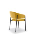 Ensemble de 2 chaises de salle à manger en tissu Recanati jaune/anthracite - 54 x 59,5 x 78,5 cm