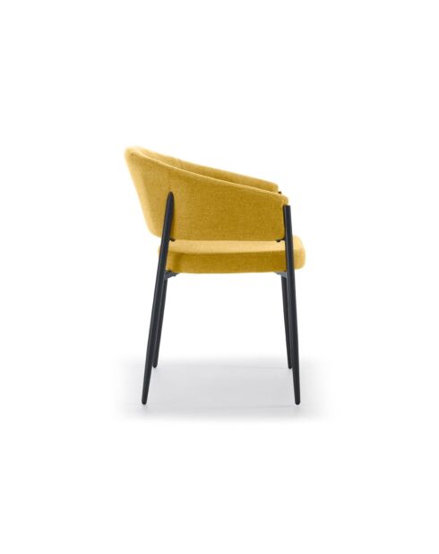Ensemble de 2 chaises de salle à manger en tissu Recanati jaune/anthracite - 54 x 59,5 x 78,5 cm