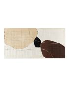 Peinture abstraite de Tellaro Due beige, sable/noir - 70 x 3,5 x 140 cm