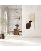 Peinture abstraite de Tellaro Due beige, sable/noir - 70 x 3,5 x 140 cm