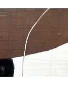 Peinture abstraite de Tellaro Due beige, sable/noir - 70 x 3,5 x 140 cm