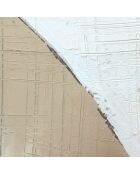 Peinture abstraite de Tellaro Due beige, sable/noir - 70 x 3,5 x 140 cm