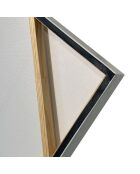 Peinture abstraite de Tellaro Due beige, sable/noir - 70 x 3,5 x 140 cm