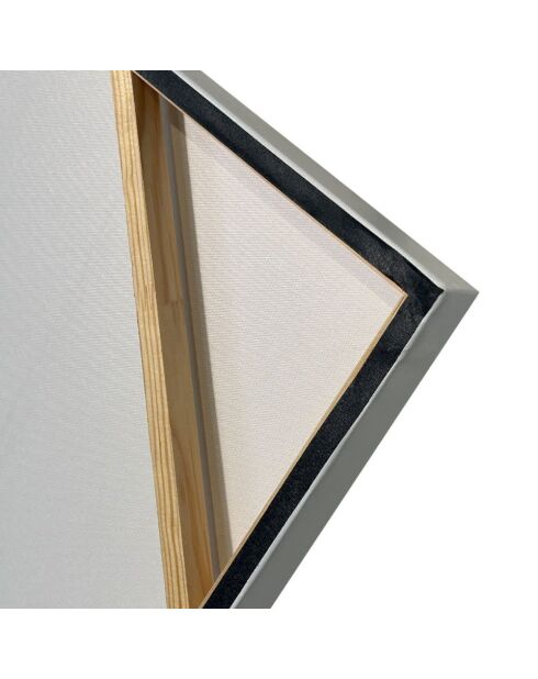 Peinture abstraite de Tellaro Due beige, sable/noir - 70 x 3,5 x 140 cm