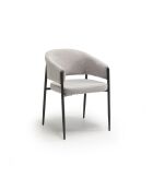 Ensemble de 2 chaises de salle à manger en tissu Recanati gris /anthracite - 54 x 59,5 x 78,5 cm