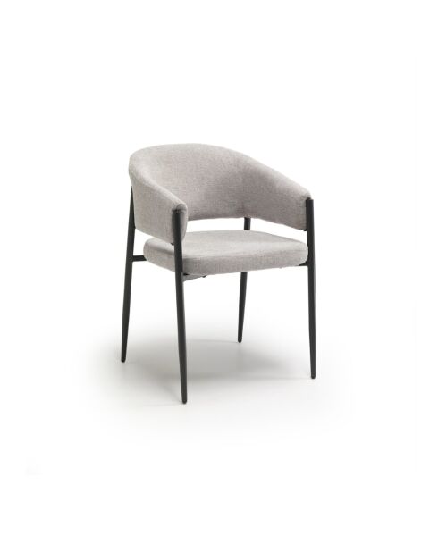 Ensemble de 2 chaises de salle à manger en tissu Recanati gris /anthracite - 54 x 59,5 x 78,5 cm