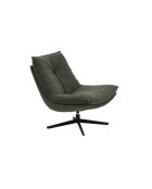 Fauteuil pivotant Viareggio avec structure en métal vert foncé - 75 x 90 x 87 cm