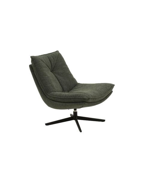 Fauteuil pivotant Viareggio avec structure en métal vert foncé - 75 x 90 x 87 cm