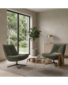 Fauteuil pivotant Viareggio avec structure en métal vert foncé - 75 x 90 x 87 cm