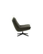 Fauteuil pivotant Viareggio avec structure en métal vert foncé - 75 x 90 x 87 cm