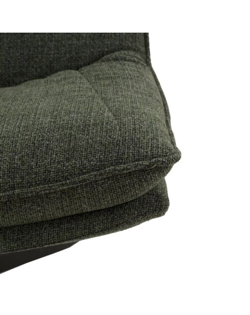 Fauteuil pivotant Viareggio avec structure en métal vert foncé - 75 x 90 x 87 cm