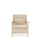 Fauteuil Camerota en tissu avec pieds en bois beige - 70 x 87 x 80 cm
