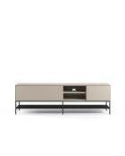 Meuble TV à 2 portes et 2 étagères Palinuro en stratifié structure métallique crème - 180 x 35 x 55 cm