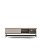 Meuble TV à 2 portes et 2 étagères Palinuro en stratifié structure métallique crème - 180 x 35 x 55 cm