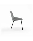 Ensemble de 4 chaises de salle à manger rembourrées en tissu Abano gris /noir - 46 x 57 x 80 cm
