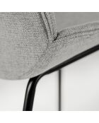 Ensemble de 4 chaises de salle à manger rembourrées en tissu Abano gris /noir - 46 x 57 x 80 cm