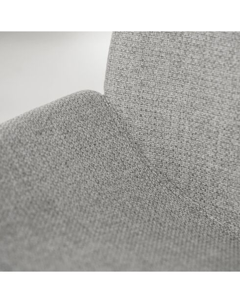 Ensemble de 4 chaises de salle à manger rembourrées en tissu Abano gris /noir - 46 x 57 x 80 cm