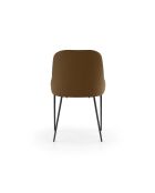 Ensemble de 4 chaises de salle à manger revêtues de tissu Positano brun/noir - 63 x 54 x 89 cm