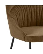 Ensemble de 4 chaises de salle à manger revêtues de tissu Positano brun/noir - 63 x 54 x 89 cm