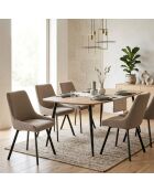 Ensemble de 4 chaises de salle à manger avec structure en métal Altamura beige/anthracite - 60 x 48 x 87 cm