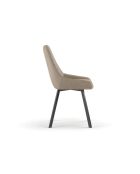 Ensemble de 4 chaises de salle à manger avec structure en métal Altamura beige/anthracite - 60 x 48 x 87 cm