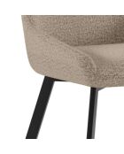 Ensemble de 4 chaises de salle à manger avec structure en métal Altamura beige/anthracite - 60 x 48 x 87 cm
