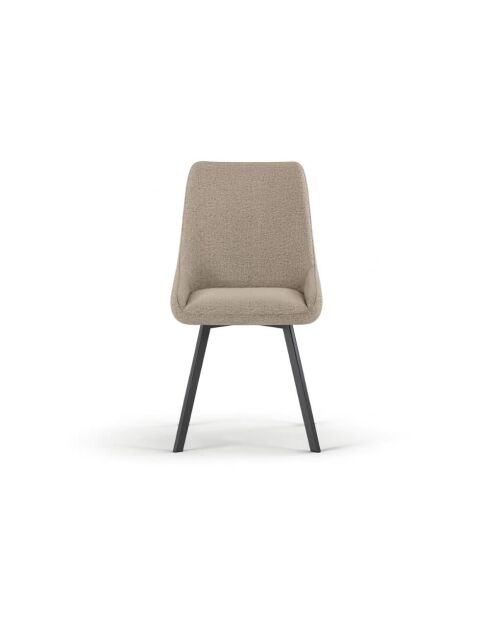 Ensemble de 4 chaises de salle à manger avec structure en métal Altamura beige/anthracite - 60 x 48 x 87 cm