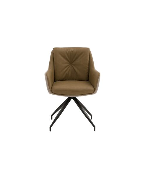 Ensemble de 2 chaises Lignano avec structure en métal beige - 65 x 64 x 83 cm