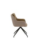 Ensemble de 2 chaises Lignano avec structure en métal beige - 65 x 64 x 83 cm