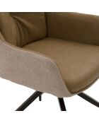 Ensemble de 2 chaises Lignano avec structure en métal beige - 65 x 64 x 83 cm