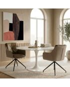 Ensemble de 2 chaises Lignano avec structure en métal beige - 65 x 64 x 83 cm
