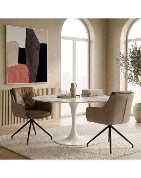 Ensemble de 2 chaises Lignano avec structure en métal beige - 65 x 64 x 83 cm