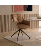 Ensemble de 2 chaises Lignano avec structure en métal beige - 65 x 64 x 83 cm