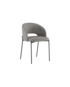 Ensemble de 2 chaises de salle à manger revêtues de tissu Lucca gris /anthracite - 55,5 x 52 x 78,5 cm