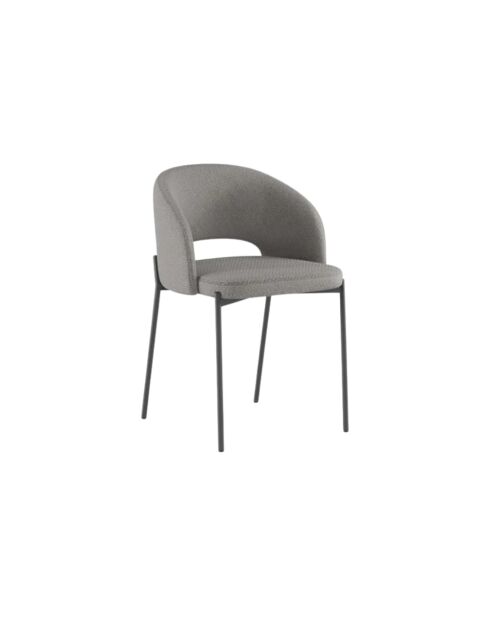 Ensemble de 2 chaises de salle à manger revêtues de tissu Lucca gris /anthracite - 55,5 x 52 x 78,5 cm