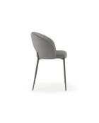 Ensemble de 2 chaises de salle à manger revêtues de tissu Lucca gris /anthracite - 55,5 x 52 x 78,5 cm