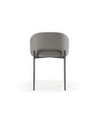 Ensemble de 2 chaises de salle à manger revêtues de tissu Lucca gris /anthracite - 55,5 x 52 x 78,5 cm