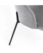 Ensemble de 2 chaises de salle à manger revêtues de tissu Lucca gris /anthracite - 55,5 x 52 x 78,5 cm