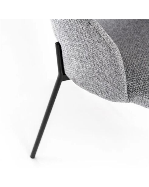 Ensemble de 2 chaises de salle à manger revêtues de tissu Lucca gris /anthracite - 55,5 x 52 x 78,5 cm