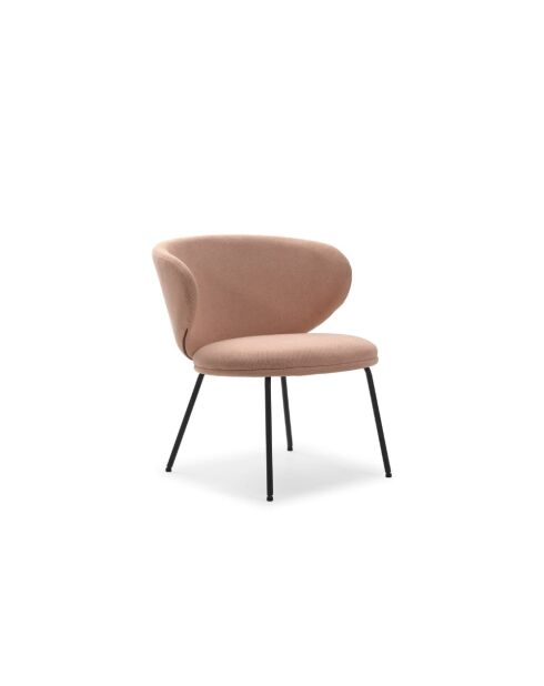 Fauteuil Staletti en tissu avec pieds en métal rose - 80 x 70 x 79 cm