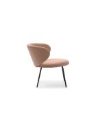 Fauteuil Staletti en tissu avec pieds en métal rose - 80 x 70 x 79 cm