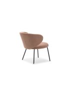 Fauteuil Staletti en tissu avec pieds en métal rose - 80 x 70 x 79 cm