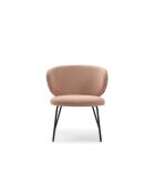 Fauteuil Staletti en tissu avec pieds en métal rose - 80 x 70 x 79 cm